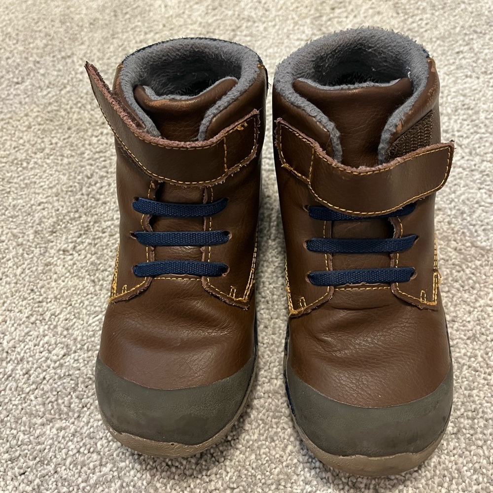 Brown leather lined waterproof boots